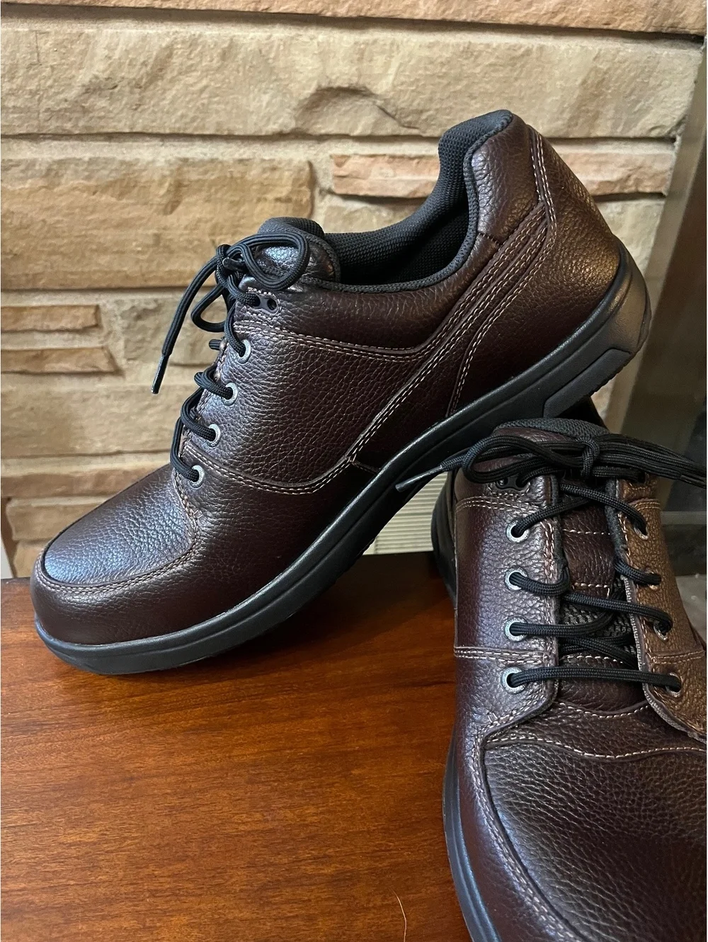 Dunham Windsor 8000BP Men’s 15 2E Wide Brown Leather Waterproof Oxfords Shoes